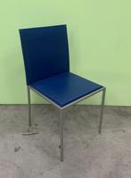 Design eetkamer stoeltjes van Calligaris 4 stuks., Huis en Inrichting, Stoelen, Ophalen, Blauw, Zo goed als nieuw, Metaal