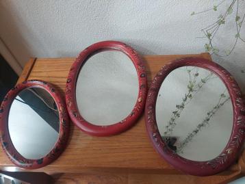 Folk art spiegels en wandbordje. Hindelooper en Noors beschikbaar voor biedingen
