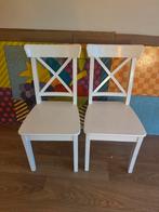 2 Ikea Ingolf eetkamer stoelen wit hout, Ophalen, Twee, Wit, Hout