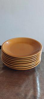 Cp colditz 8 platte borden 24 cm bruin glazuur, Ophalen of Verzenden