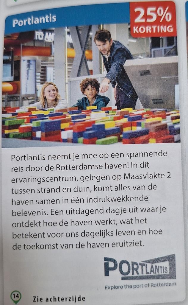 Portlantis Rotterdam 25% korting, Tickets en Kaartjes, Drie personen of meer, Kortingskaart