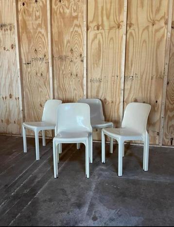 Vico Magistretti Selene artemide vintage design stoelen wit beschikbaar voor biedingen