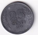 25 Cent 1941 zink met randtikje, Verzenden, Koningin Wilhelmina, 25 cent, Losse munt