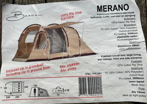 Bardani tent 4 persoons, Caravans en Kamperen, Tenten, tot en met 4, Gebruikt, Ophalen