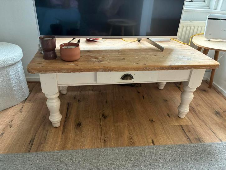 Tv Tafeltje met lade, Huis en Inrichting, Tafels | Salontafels, Gebruikt, Minder dan 50 cm, 50 tot 100 cm, Rechthoekig, Eikenhout