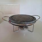 Steengrill met brandspiritusbrander  doorsnee 24 cm, Ophalen of Verzenden, Gebruikt