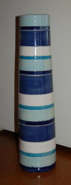 Enorme hoge vaas in blauw-tinten: leuk met pluimen, Ophalen, 50 tot 75 cm, Blauw, Aardewerk of Porselein
