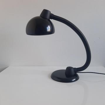 Vintage zwarte bureaulamp met gooseneck, jaren 80 tafellamp beschikbaar voor biedingen