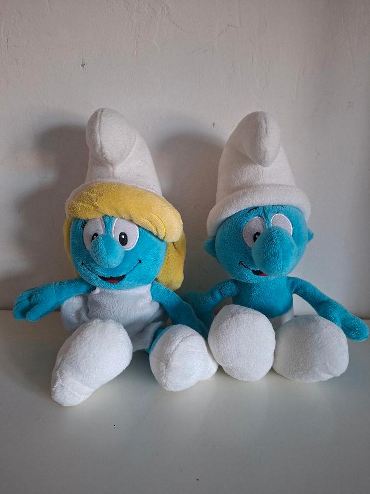 Smurfen knuffels set (2 stuks), Verzamelen, Smurfen, Zo goed als nieuw, Poppetje, Figuurtje of Knuffel, Verschillende Smurfen