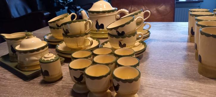 Kip & Haan Thee Servies + Eierdopjes, Huis en Inrichting, Keuken | Servies, Gebruikt, Compleet servies, Overige stijlen, Aardewerk