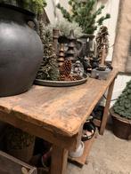 Oude houten markttafel, Ophalen, Gebruikt, 100 tot 150 cm, Rechthoekig