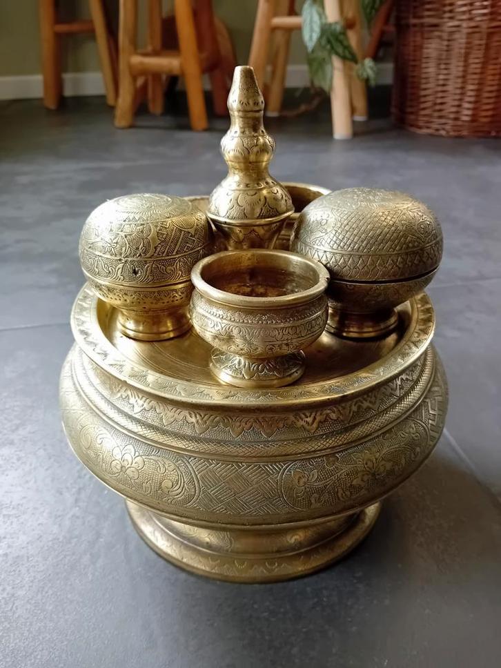 Aziatische Betel noten Set, Sirih set, Antiek en Kunst, Antiek | Koper en Brons, Ophalen