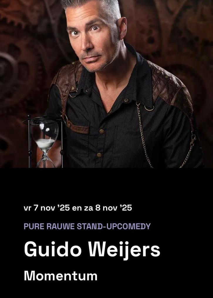4 tickets voor Guido Weijers - za. 8 nov. in Uden, Tickets en Kaartjes, Theater | Cabaret en Komedie, Drie personen of meer, November