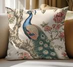 Kussenhoes met pauw ontwerp 45x45 cm, Ophalen of Verzenden, Nieuw, Overige kleuren, Vierkant