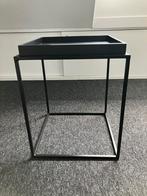 Zwart bijzettafeltje met los blad, Minder dan 55 cm, Gebruikt, Metaal of Aluminium, Vierkant