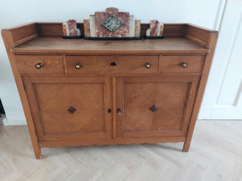 Art deco Amsterdamse school dressoir, Huis en Inrichting, Kasten | Dressoirs, Gebruikt, 25 tot 50 cm, Ophalen