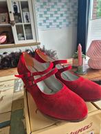Rood suède flamenco dansschoenen, zgan, Ophalen of Verzenden, Zo goed als nieuw, Rood
