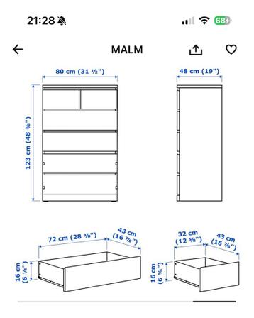 Ikea Malm drawers (black) 5€ for each (4drawers reserved) - afbeelding 4