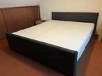 Auping boxspring bed BLAUW GRIJS 180 x 220 incl matrassen, Ophalen, Grijs, Tweepersoons, Zo goed als nieuw
