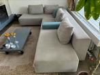 Ruime en stevige 4 persoons hoekbank. Beige kleur., Ophalen, Gebruikt, 100 tot 125 cm, Hoekbank