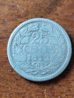 25 Cent 1912 Wilhelmina, Zilver, 25 cent, Ophalen of Verzenden, Koningin Wilhelmina