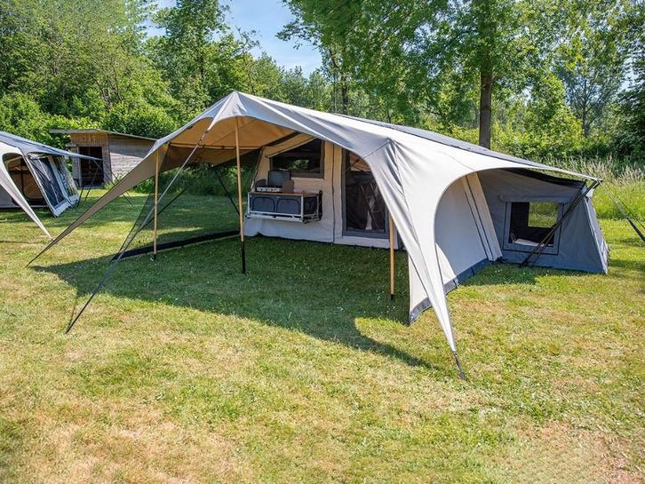 Campooz Lazy Jack met trekkingluifel, Caravans en Kamperen, Vouwwagens, Campooz, tot en met 4, Beige, Aanwezig, Ophalen