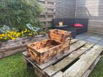 Opbegmeubel/kist- Gebrand vurenhout – Uniek interieurstuk, Ophalen of Verzenden, Zo goed als nieuw, Minder dan 50 cm