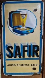 Emaille bord Bier Mancave Safir Alost De Geest Aalst, Verzamelen, Merken en Reclamevoorwerpen, Ophalen, Gebruikt, Reclamebord