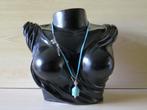 Suede ketting met glaskraal hartje en natuurstenen Boeddha, Marktplaats@koningsieraden.nl, Overige materialen, Verstelbaar, Nieuw