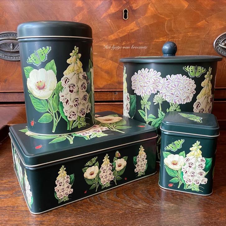Engelse stijl Botanische voorraad blikken set, Huis en Inrichting, Keuken | Keukenbenodigdheden, Nieuw, Ophalen of Verzenden