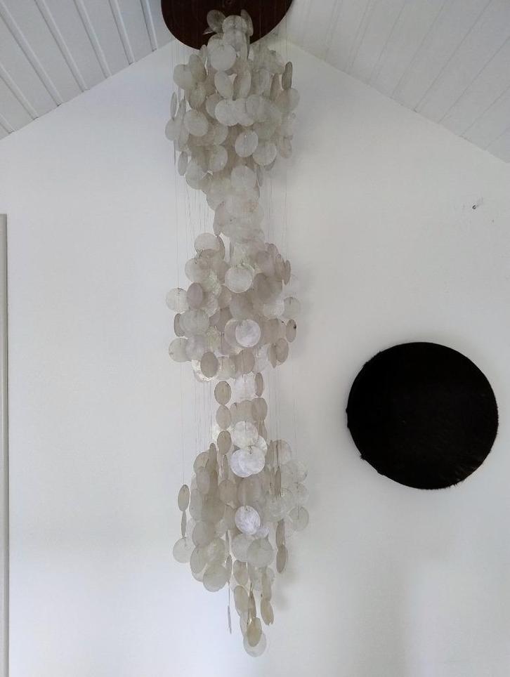 Unieke XL Vintage Capiz schelpenhanger, Huis en Inrichting, Woonaccessoires | Wanddecoraties, Gebruikt, Ophalen of Verzenden