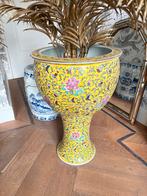Cachepot incl piëdestal Chinees keramiek, Ophalen, Geel, Aardewerk of Porselein, Nieuw