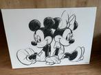 Canvas Mickey en Minnie mouse, Print, Gebruikt, Ophalen of Verzenden, 50 tot 75 cm