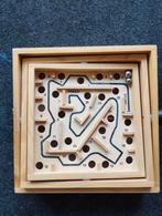 Houten knikker doolhof met looiers, Ophalen of Verzenden, Zo goed als nieuw, Duw- of Trekspeelgoed