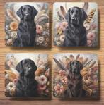 Flatcoated Retriever Barok stijl onderzetters met houder, Ophalen of Verzenden, Nieuw, Glas of Kopje