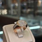 18 karaat gouden ring diamant heren briljant gezet rosé goud, 20 of groter, Heer, Ophalen of Verzenden, Zo goed als nieuw