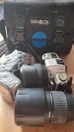 Minolta Camera + 2 Sigma lenzen, Audio, Tv en Foto, Fotocamera's Analoog, Ophalen of Verzenden, Gebruikt, Spiegelreflex, Minolta