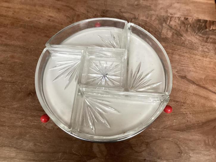 Serveerschaal Lazy Susan, Huis en Inrichting, Keuken | Servies, Zo goed als nieuw, Schaal of Schalen, Overige stijlen, Glas, Ophalen of Verzenden