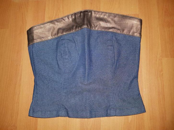 Strapless spijkertop van Peter Golding - disco - UK8 EU34 XS, Kleding | Dames, Tops, Zo goed als nieuw, Maat 34 (XS) of kleiner