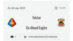 2 tickets telstar- go ahead eagles, Tickets en Kaartjes, Twee personen, Augustus