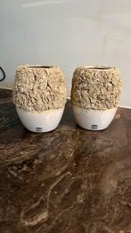 PTMD mini bloempotten van aardewerk koraalrif design beige, Tuin en Terras, Bloempotten, ., Rond, Ophalen of Verzenden, Zo goed als nieuw