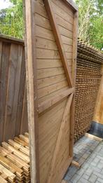 Houten deur 121,5 m breed en 2.43 m hoog, Ophalen, Zo goed als nieuw, Hout, Draaipoort