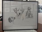 Grafiet Schilderij Golden Retriever met Lijst, Ophalen of Verzenden