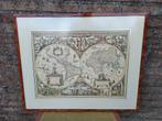 Print antieke wereldkaart vintage brocante amsterdam 1617, Antiek en Kunst, Curiosa en Brocante, Ophalen