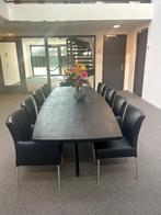 Set van 8 eetkamerstoelen zwart leer, Huis en Inrichting, Ophalen, Zwart, Nieuw, Leer
