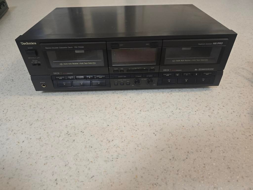 Technics RS-TR555 Dubbel Cassettedeck, Audio, Tv en Foto, Cassettedecks, Dubbel, Overige merken, Auto-reverse, Tiptoetsen, Tape counter