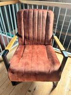 Roestbruin/koper fauteil suède *als nieuw*, Ophalen, Minder dan 75 cm, Zo goed als nieuw, Stof