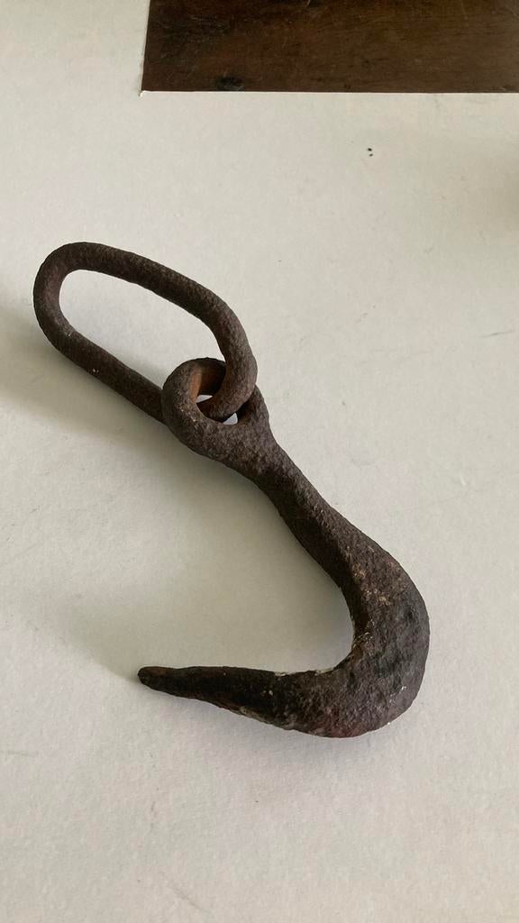 Antiek smeedijzer haak melotte ploeg 13cm, Antiek en Kunst, Ophalen of Verzenden