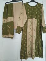 Maat S groen beige hand geborduurde shalwar kameez maat S, Nieuw, Groen, Ophalen of Verzenden, Maat 36 (S)