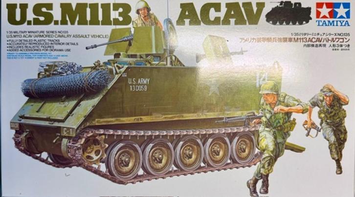 Coelianmodels, Tamiya, 35135, U.S. M113 ACAV, 1/35, € 34,99, Hobby en Vrije tijd, Modelbouw | Auto's en Voertuigen, Nieuw, Tank